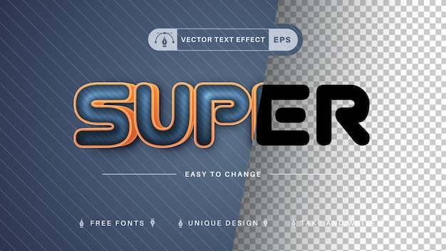 Super  Editable Text Effect, Font Style