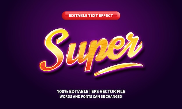 Super editable text effect style - Golden lettering with purple glow on purple background