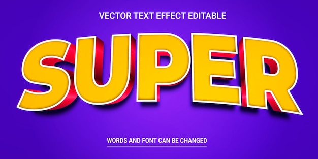 Super Editable Text Effect Vector