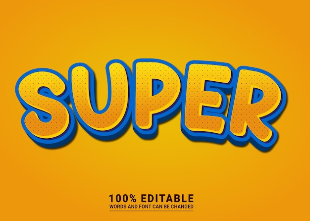 Super Editable Text Effect Vector