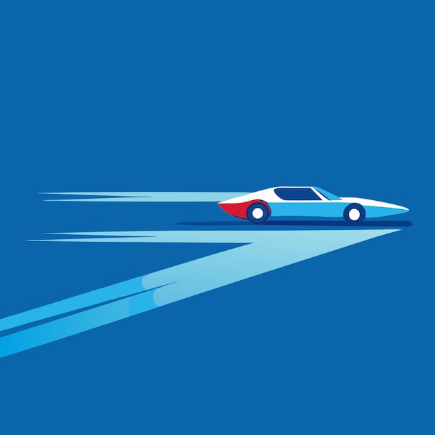 Vector a super fast car with a speed cloud behind vector illustration flat 2