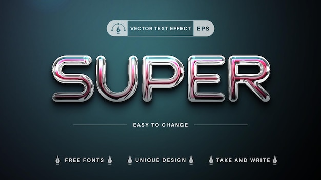 Super Glass - Editable Text Effect, Font Style