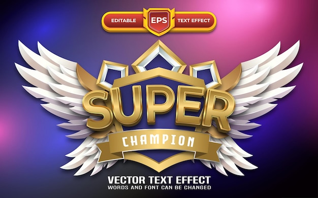 Super gold 3d game logo with editable text effect