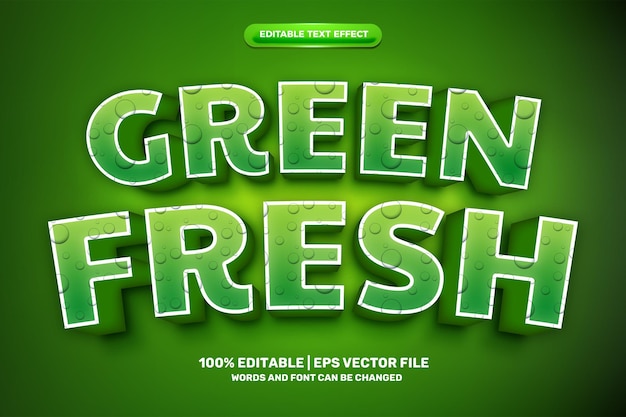 Super green fresh nature bold 3D Editable text Effect Style