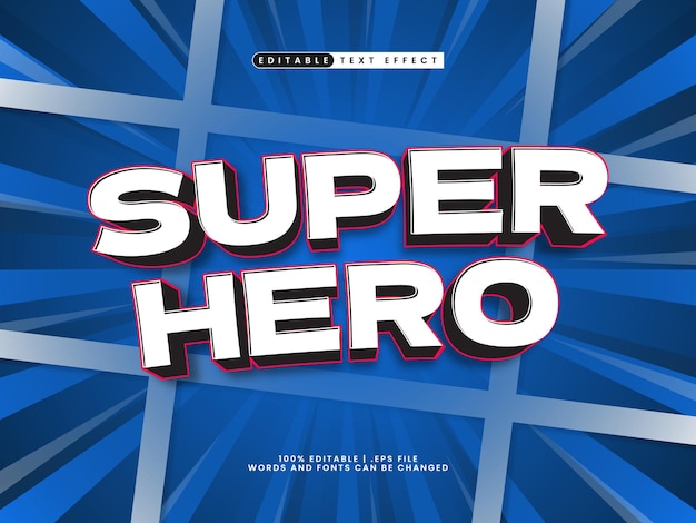 super hero 3d editable text effect in comic style