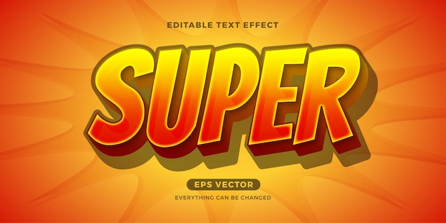 Super Hero editable text effect vector