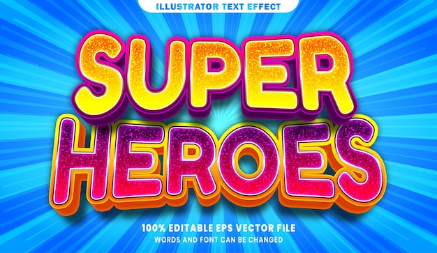 Super heroes 3d editable text style effect