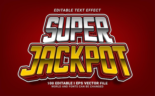 Super jackpot 3d style editable text effect