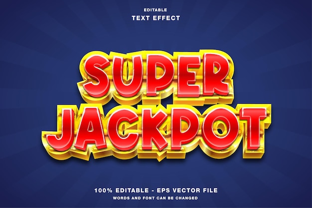 Super Jackpot Gold 3D Editable Text Effect