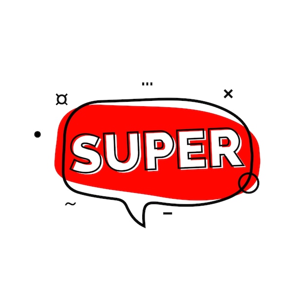 Super Lettering in Red Speech Bubble