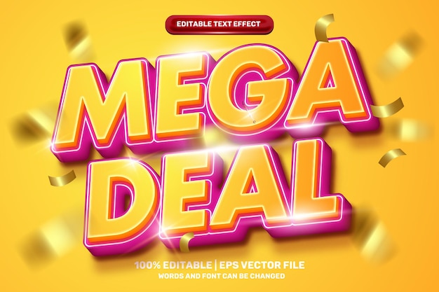 Super mega deal editable text effect