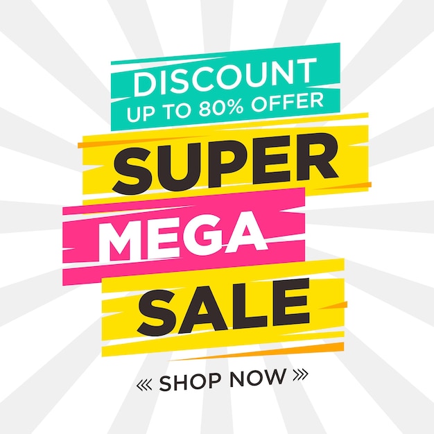 super mega sale discount sign illustration