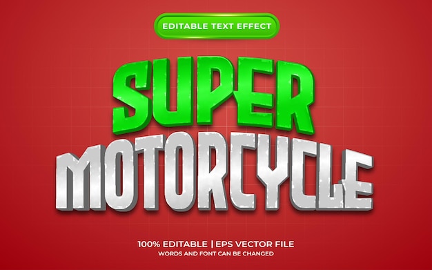 Super motorcycle text effect template style