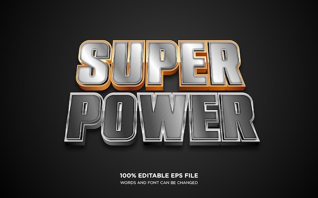 Super Power 3D editable text style effect