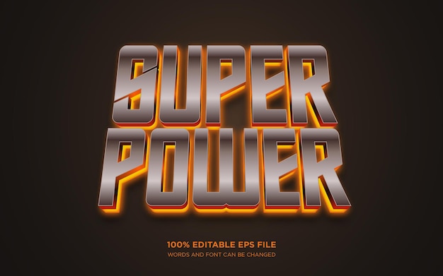 Super Power 3D editable text style effect