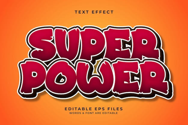 Super power 3d editable text style