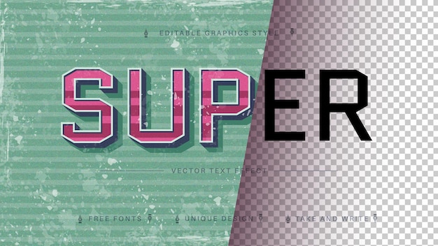 Super Retro Editable Text Effect, Font Style