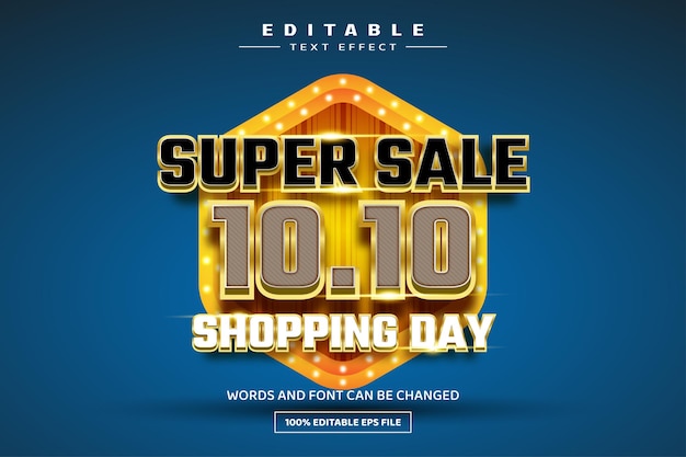 Super sale 1010 3D editable text effect template