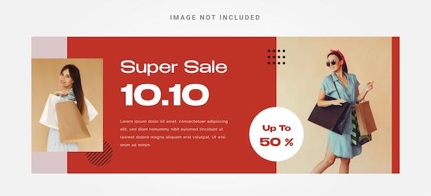 Super sale 1010 banner design template with photo