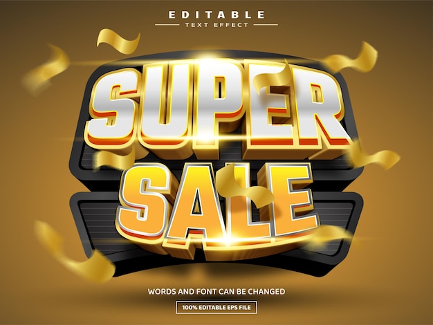 Super sale 3D editable text effect template