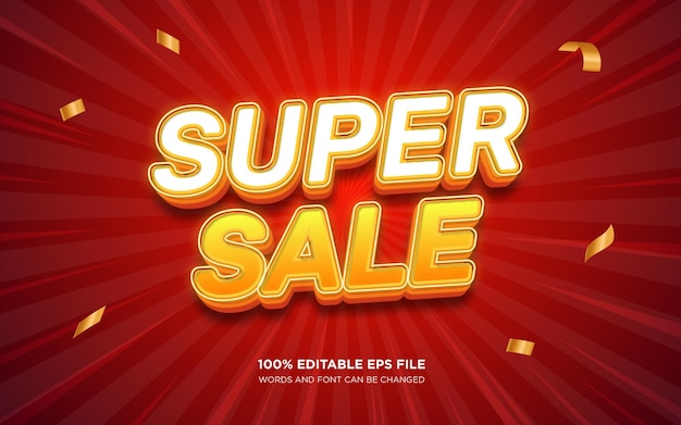 Super Sale 3d editable text style effect