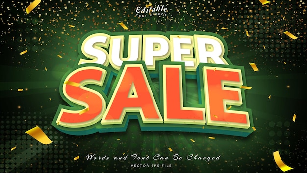 Super sale 3d style editable text effect