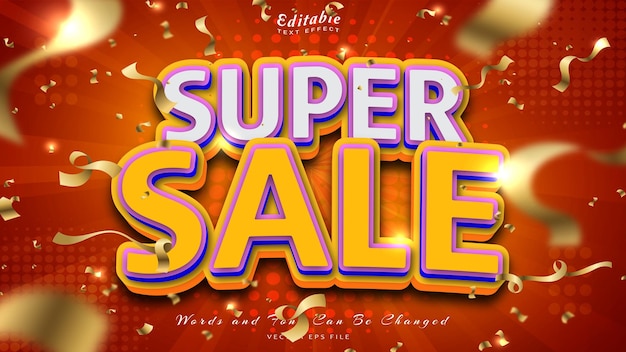 Super sale 3d style editable text effect