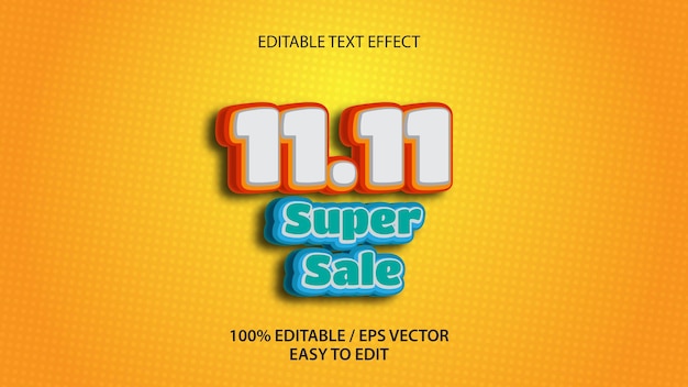 Super sale 3D text effect Premium Vector