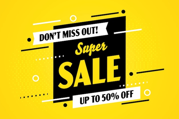 Super sale 50 percent off banner template