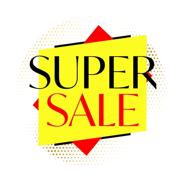 Super sale advertisement retail label sticker on white