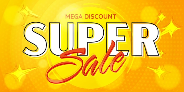 Super sale banner advertising mega discount