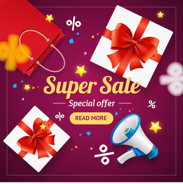 Super Sale Banner Card or Poster Vector