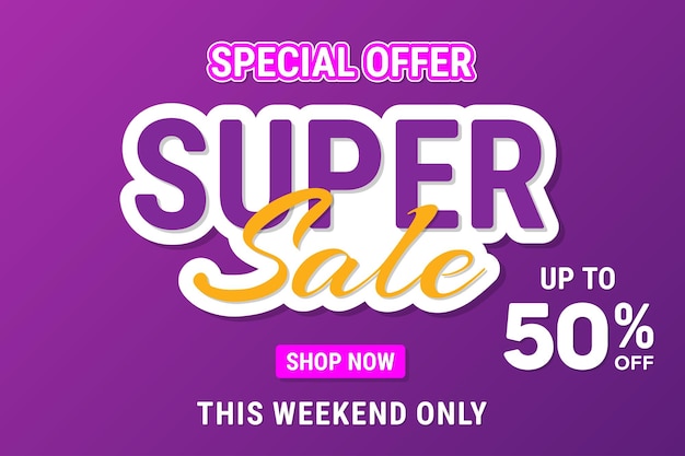 Super sale banner template design Abstract sale banner promotion poster vector illustration