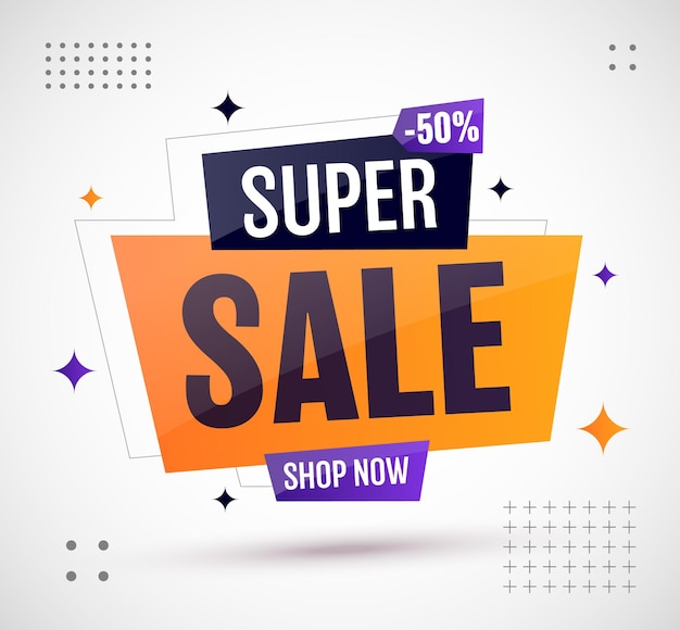 Super sale banner template design discount special offer promotion