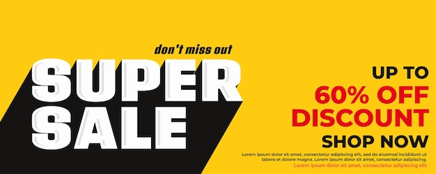 Super sale banner template design