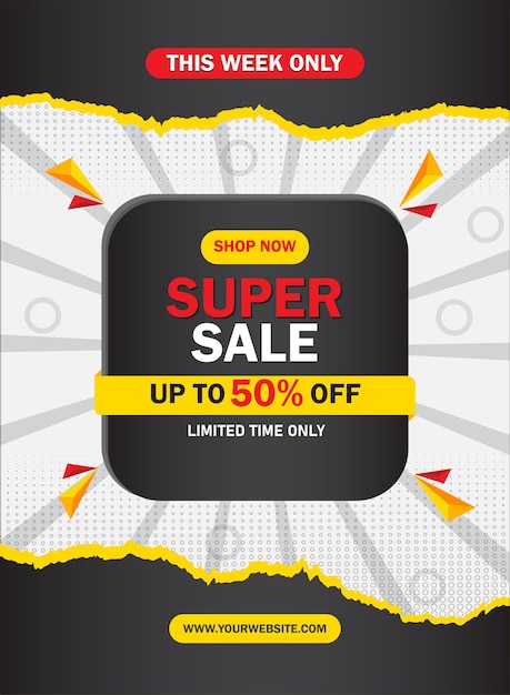 Super sale banner template design