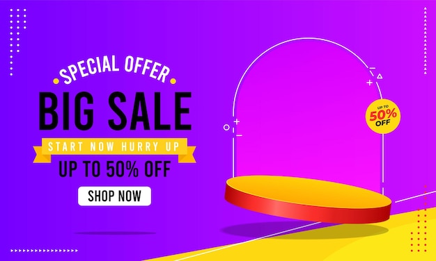 Super sale banner template flash sale discount promotion