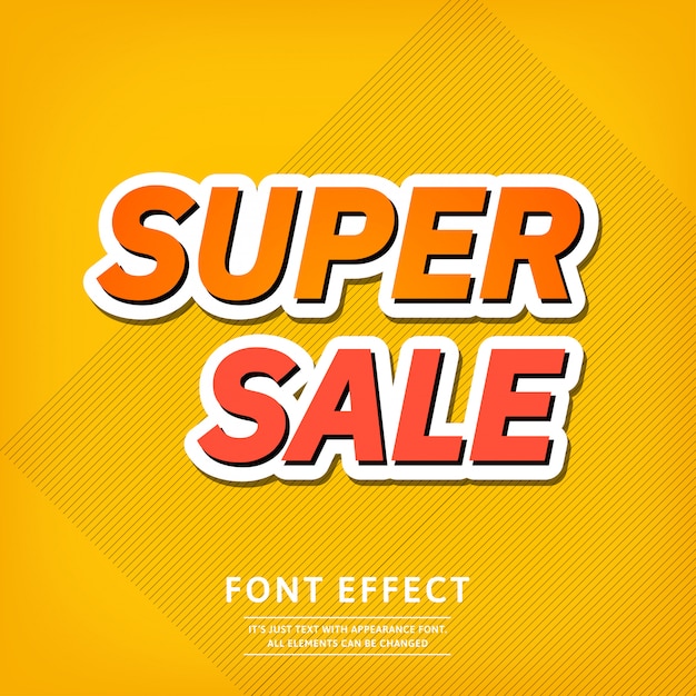  Super sale banner template text effect. Bright background