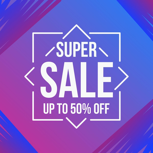 Super sale banner template vector illustration