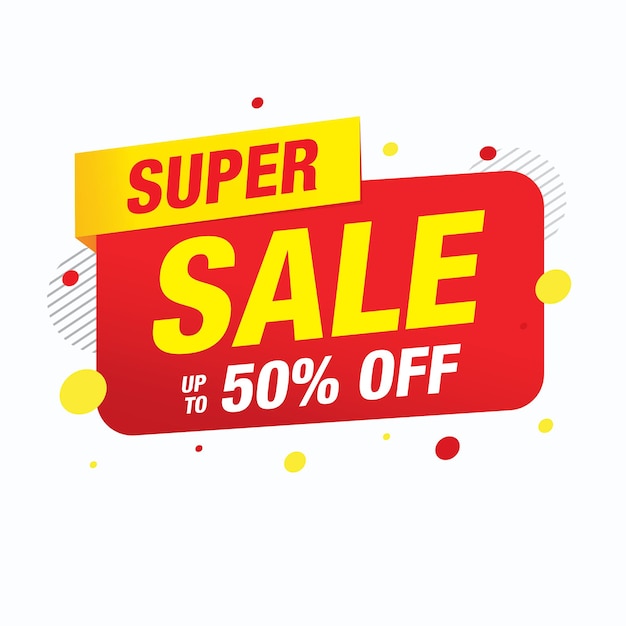 Super Sale banner vector template design