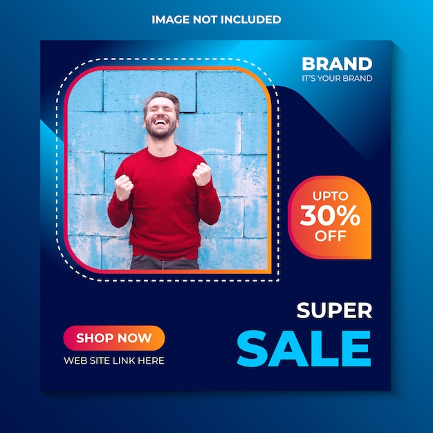 Super sale banner for web and social media