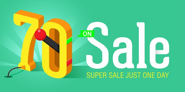 Super Sale banner with switch on off