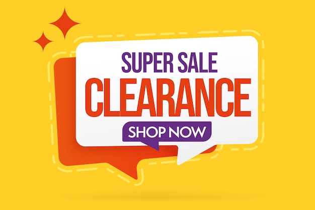 Super sale clearance speech bubble sticker