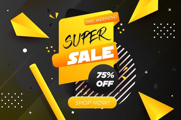 Super sale discount banner promotion background