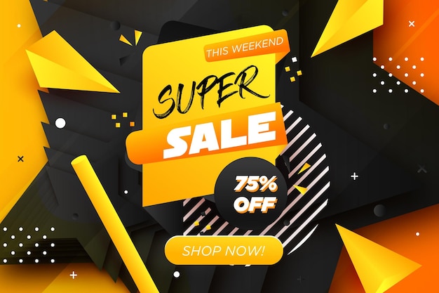 Super sale discount banner promotion background