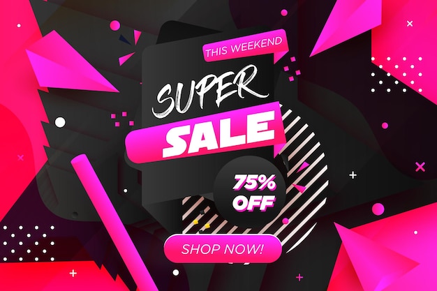 Super sale discount banner promotion background