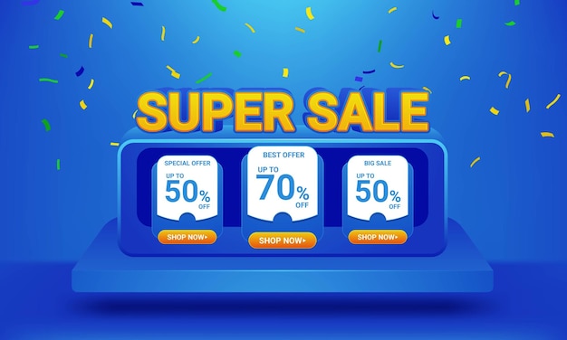 Super sale discount banner template promotion