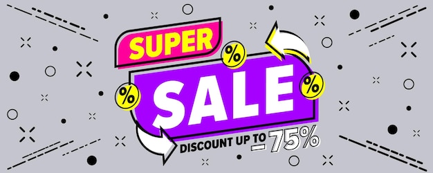 Super sale discount promo poster template