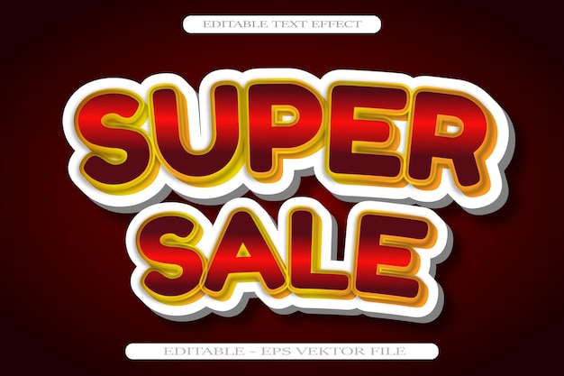 Super Sale Editable Text Effect 3D Gradient Style Design