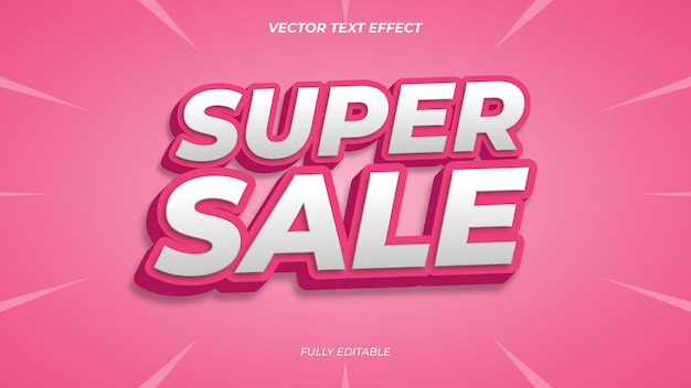 Super Sale editable text effect for promotion